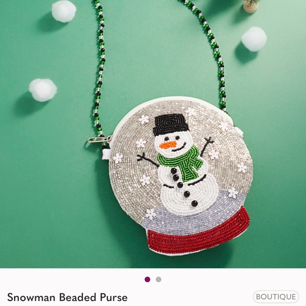 Snowman Beaded Purse